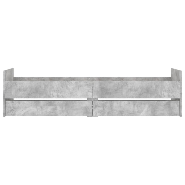 Betongraues Bettgestell mit Schubladen Geczi 90x190cm