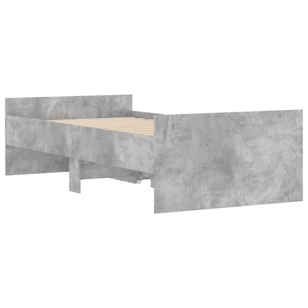Betongraues Bettgestell mit Schubladen Geczi 90x190cm