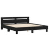 Schwarzes Bettgestell mit Kopfteil Ancara 200x200cm (Holz)