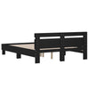 Schwarzes Bettgestell mit Kopfteil Ancara 150x200cm (Holz)