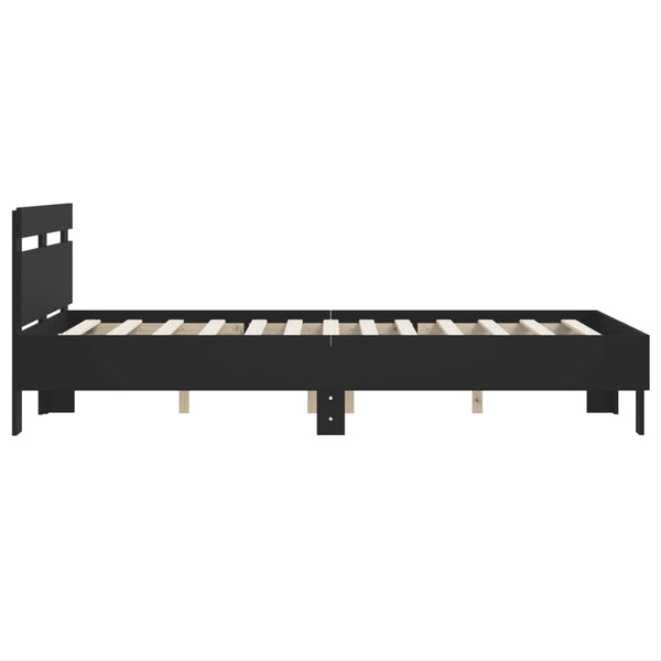 Schwarzes Bettgestell mit Kopfteil Ancara 120x200cm (Holz)