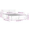 Schwarzes Bettgestell mit Kopfteil Ancara 120x200cm (Holz)