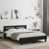 Schwarzes Bettgestell mit Kopfteil Ancara 140x190cm (Holz)