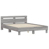 Graues Bettgestell mit Kopfteil Ancara 140x190cm (Holz)