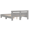 Graues Bettgestell mit Kopfteil Ancara 140x190cm (Holz)