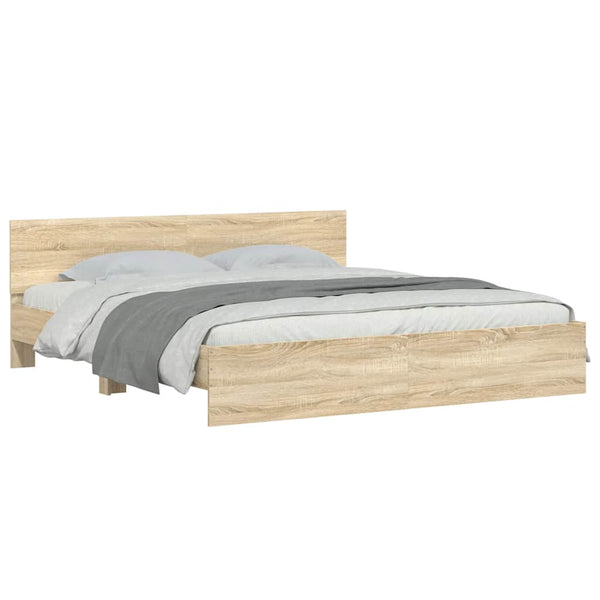 Bettgestell Sonoma-Eiche mit Kopfteil Dariu 200x200cm