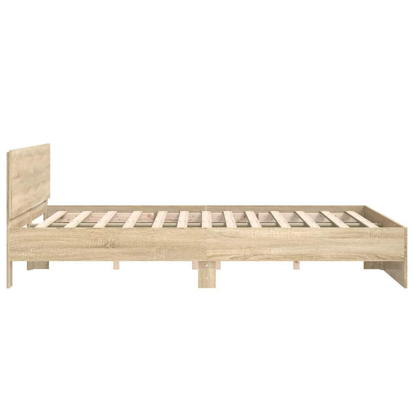 Bettgestell Sonoma-Eiche mit Kopfteil Dariu 200x200cm