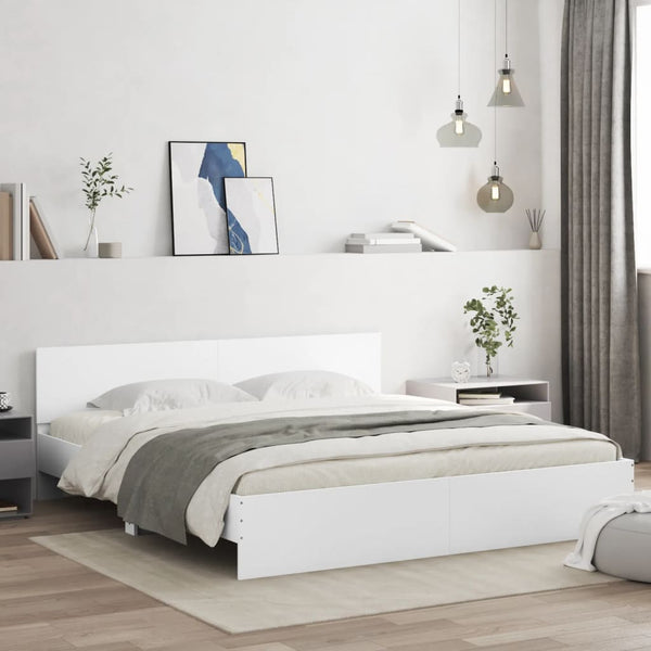Bettgestell Weiß mit Kopfteil Dariu 180x200cm