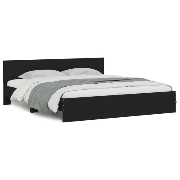 Musta sängynrunko päädyllä Dariu 160x200cm
