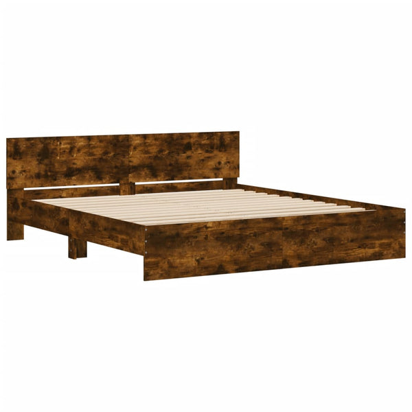 Räuchereiche Bettgestell mit Kopfteil Dariu 160x200cm