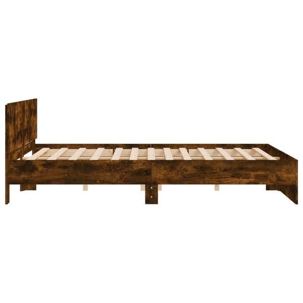 Räuchereiche Bettgestell mit Kopfteil Dariu 160x200cm