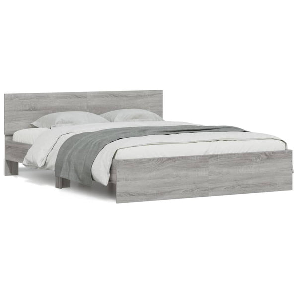 Bettgestell Sonoma Grau mit Kopfteil Dariu 150x200cm