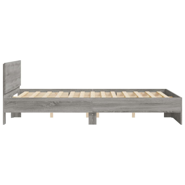 Bettgestell Sonoma Grau mit Kopfteil Dariu 150x200cm