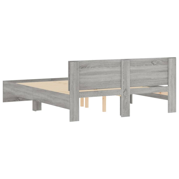 Bettgestell Sonoma Grau mit Kopfteil Dariu 150x200cm