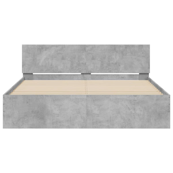 Bettgestell mit Kopfteil Dariu 140x200cm, betongrau