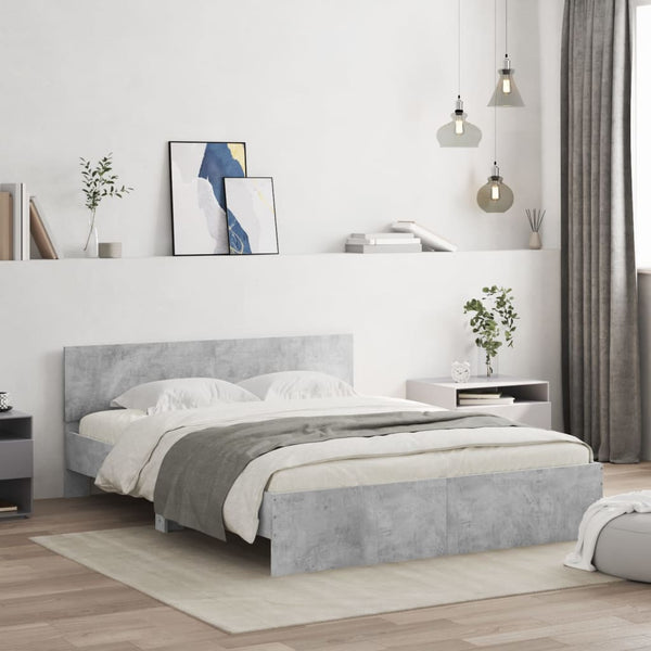 Bettgestell mit Kopfteil Dariu 140x200cm, betongrau