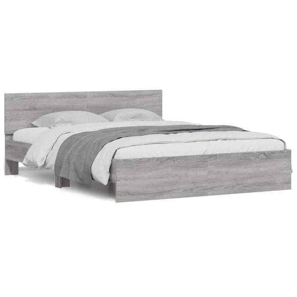 Bettrahmen Sonoma Grau mit Kopfteil Dariu 140x190cm