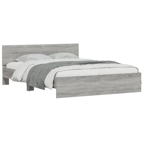 Bettrahmen Sonoma Grau mit Kopfteil Dariu 140x190cm