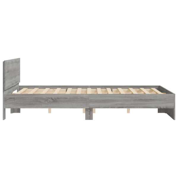 Bettrahmen Sonoma Grau mit Kopfteil Dariu 140x190cm