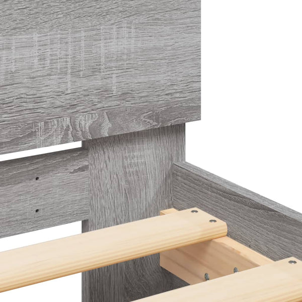 Bettrahmen Sonoma Grau mit Kopfteil Dariu 140x190cm