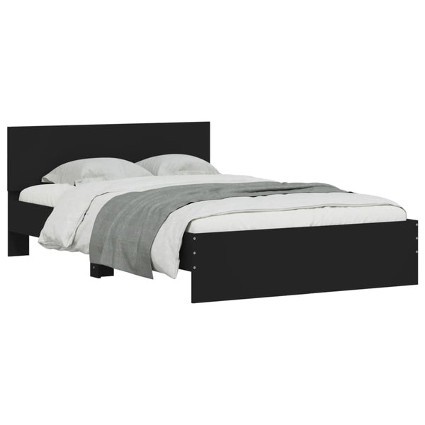 Schwarzes Bettgestell mit Kopfteil Dariu 135x190cm