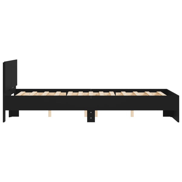 Schwarzes Bettgestell mit Kopfteil Dariu 135x190cm
