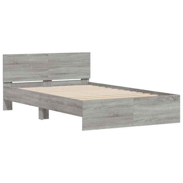 Graues Sonoma-Bettgestell mit Kopfteil Dariu 135x190cm