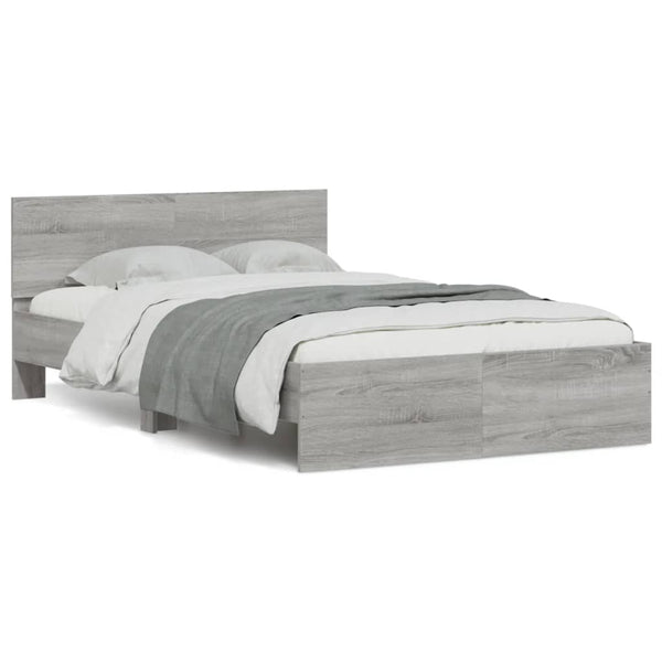 Bettrahmen Sonoma Grau mit Kopfteil Dariu 120x190cm