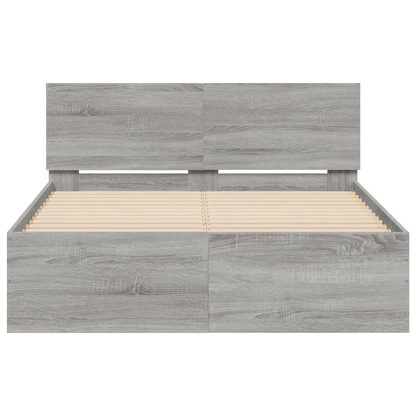Bettrahmen Sonoma Grau mit Kopfteil Dariu 120x190cm