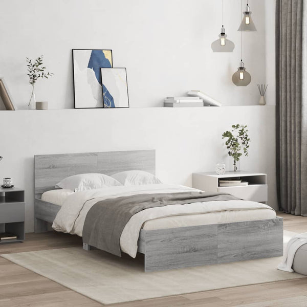 Bettrahmen Sonoma Grau mit Kopfteil Dariu 120x190cm