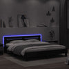 Schwarzes Bettgestell mit Kopfteil und LED-Beleuchtung Aura 200x200cm