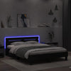 Schwarzes Bettgestell mit Kopfteil und LED-Beleuchtung Aura 140x200cm