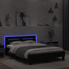 Schwarzes Bettgestell mit Kopfteil und LED-Beleuchtung Aura 135x190cm