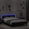 Schwarzes Bettgestell mit Kopfteil und LED-Beleuchtung Aura 120x190cm