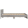 Graues Bettgestell mit Kopfteil und LED-Beleuchtung Galasel 200x200cm