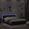 Schwarzes Bettgestell mit Kopfteil und LED-Beleuchtung Galasel 150x200cm