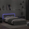 Graues Bettgestell mit Kopfteil und LED-Beleuchtung Galasel 140x190cm (Sonoma)