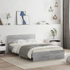 Graues Bettgestell mit Kopfteil und LED-Beleuchtung Galasel 140x190cm (Sonoma)