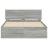 Graues Bettgestell mit Kopfteil und LED-Beleuchtung Galasel 140x190cm (Sonoma)