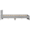 Graues Bettgestell mit Kopfteil und LED-Beleuchtung Galasel 140x190cm (Sonoma)