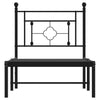 Schwarzes Metall-Bettgestell mit Kopfteil Hartia 75x190cm