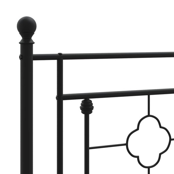 Schwarzes Metall-Bettgestell mit Kopfteil Hartia 75x190cm