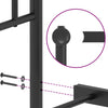 Schwarzes Metall-Bettgestell mit Kopfteil Hartia 75x190cm