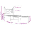 Schwarzes Metall-Bettgestell mit Kopfteil Hartia 75x190cm