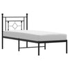 Schwarzes Metallbettgestell mit Kopfteil Hartia 80x200cm