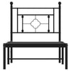 Schwarzes Metallbettgestell mit Kopfteil Hartia 80x200cm