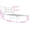 Schwarzes Metallbettgestell mit Kopfteil Hartia 80x200cm