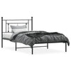 Bettgestell aus schwarzem Metall mit Kopfteil Hartia 107x203cm