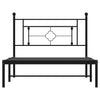 Bettgestell aus schwarzem Metall mit Kopfteil Hartia 107x203cm