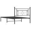 Bettgestell aus schwarzem Metall mit Kopfteil Hartia 107x203cm